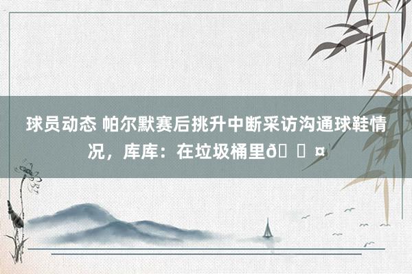 球员动态 帕尔默赛后挑升中断采访沟通球鞋情况，库库：在垃圾桶里😤