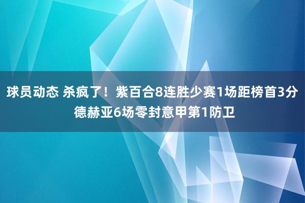 球员动态 杀疯了！紫百合8连胜少赛1场距榜首3分 德赫亚6场零封意甲第1防卫