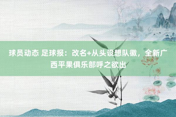 球员动态 足球报：改名+从头设想队徽，全新广西平果俱乐部呼之欲出