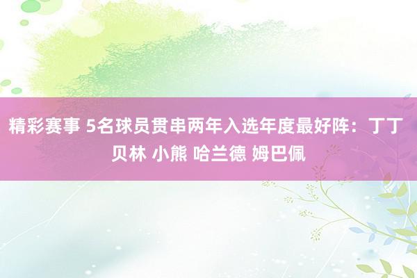 精彩赛事 5名球员贯串两年入选年度最好阵：丁丁 贝林 小熊 哈兰德 姆巴佩